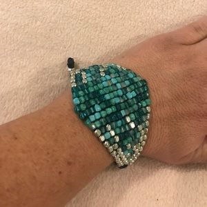 Bohemian turquoise diamond-shape  bracelet